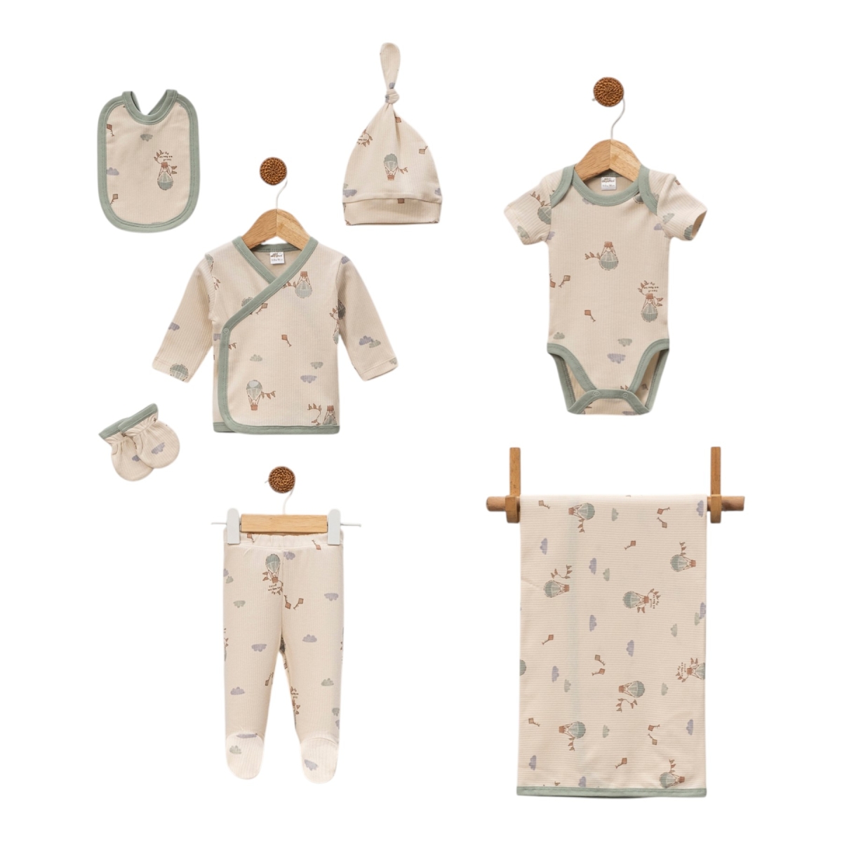 PARAŞUTLÜ BATTANİYELİ 7 Lİ ZIBIN SET 3 Ay Erkek