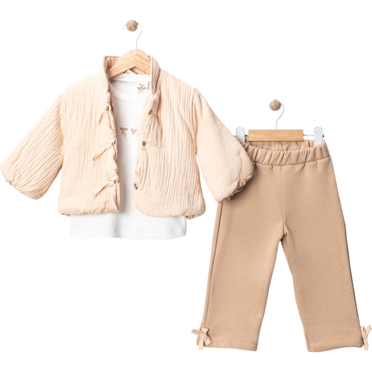 KIŞLIK CEKETLİ BADİLİ 3 LÜ TAKIM 9 Ay,12 Ay,18 Ay,2Y Kız