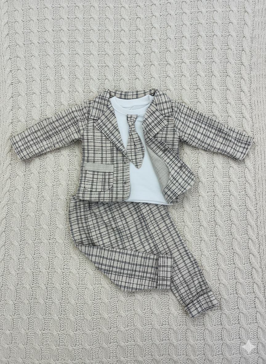 KARELİ CEKET BEBEK 3'LÜ TAKIM ERKEK