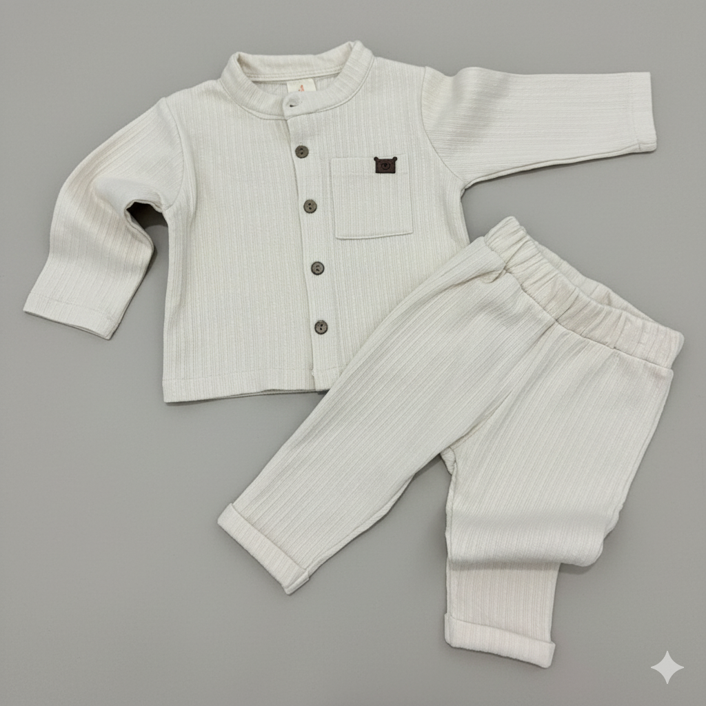 AYI DERİ ARMALI 2'Lİ HIRKA TAKIM 6 Ay,9 Ay,12 Ay,18 Ay Erkek